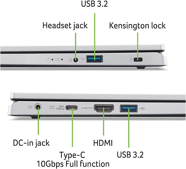 Acer Aspire 3 15,6 Ryzen 5 7520U 16GB 512GB SSD