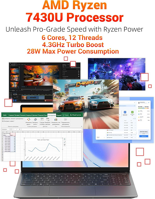 FireBat 15 Ryzen 5 7430U 16 GB 512 GB SSD